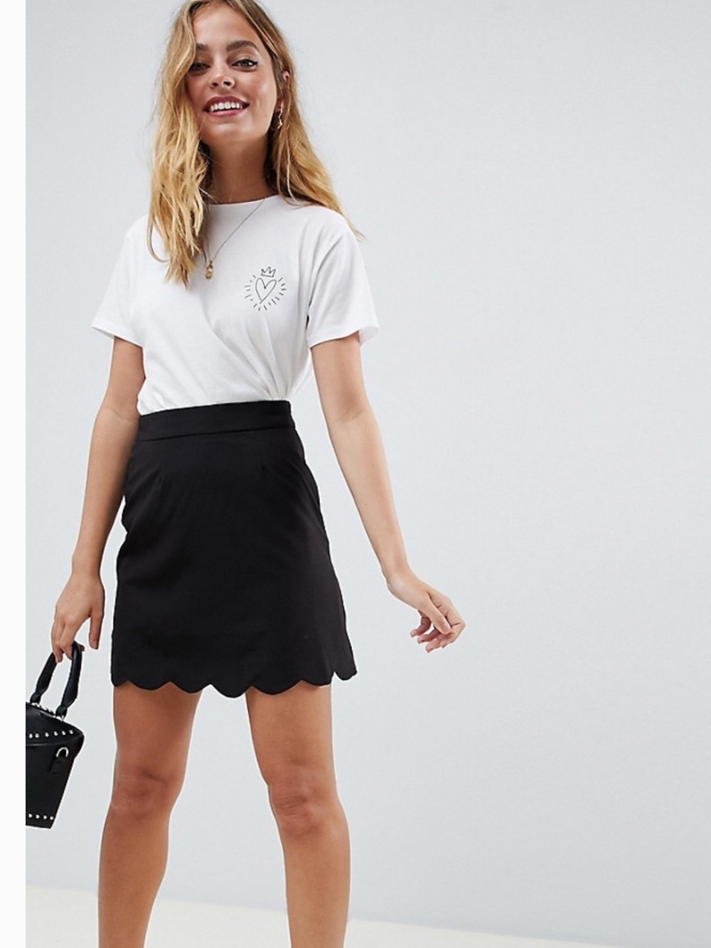 NWT ASOS Scallop Edge A-Line Mini Skirt